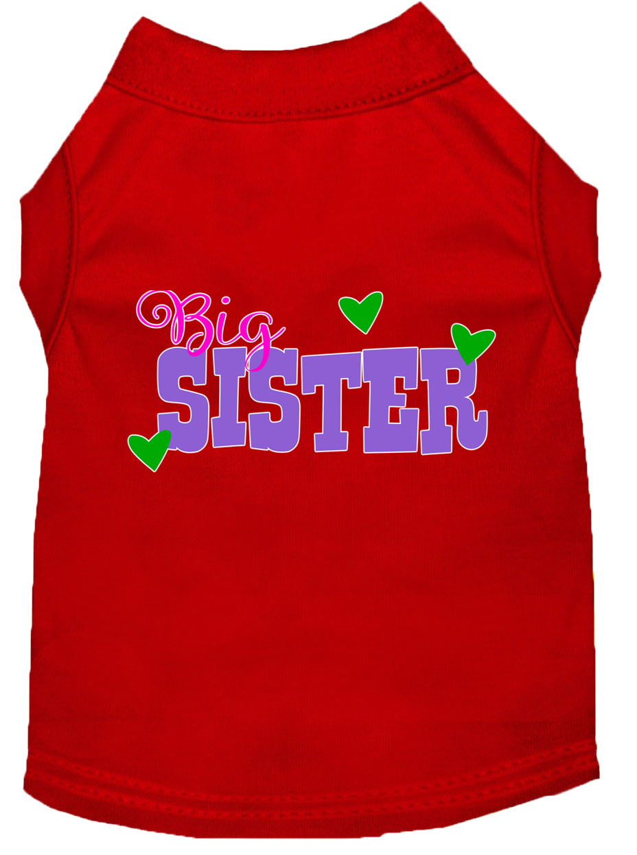 Big Sister Screen Print Dog Shirt Red XL